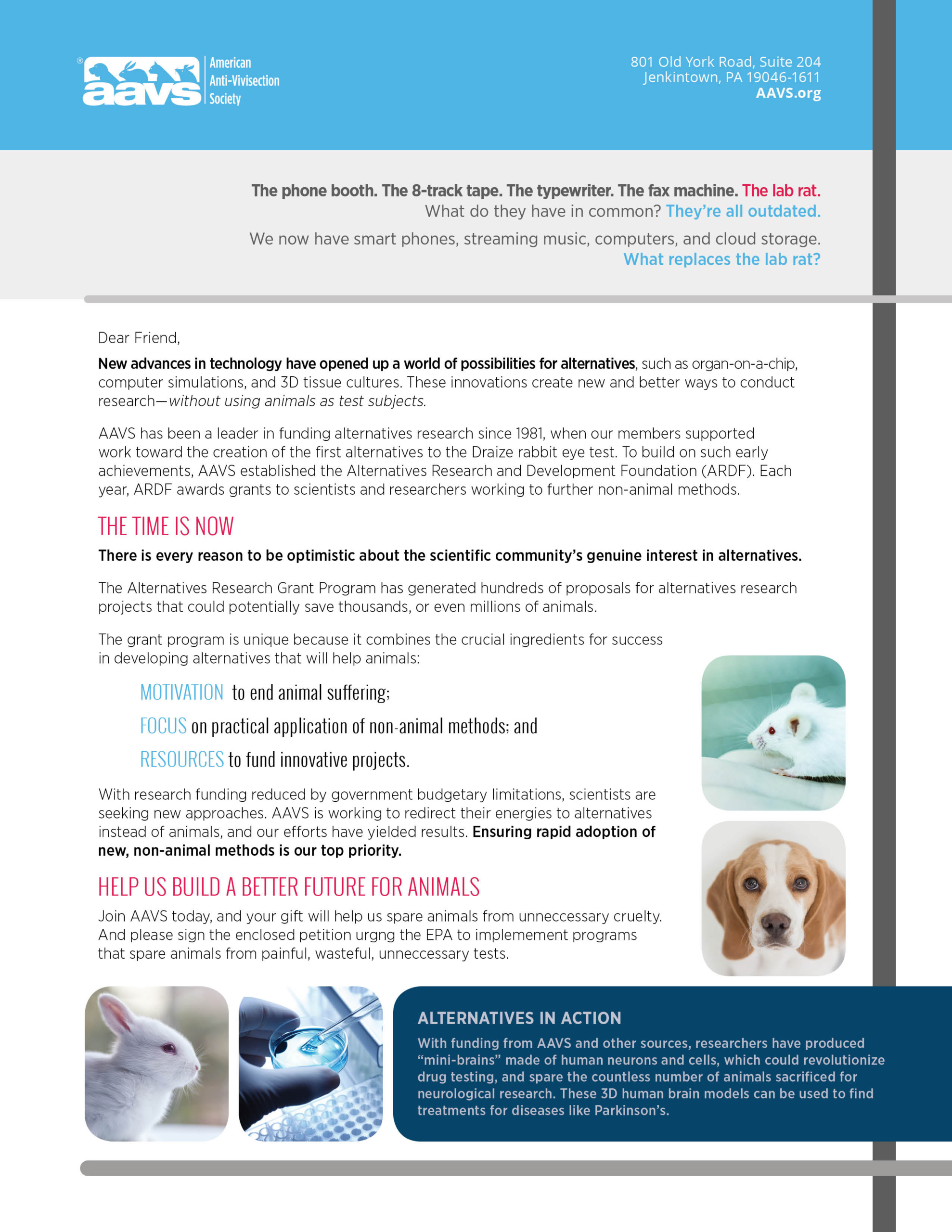 AAVS - Acquisition Mailing Package (Alternatives) - Letter Front
